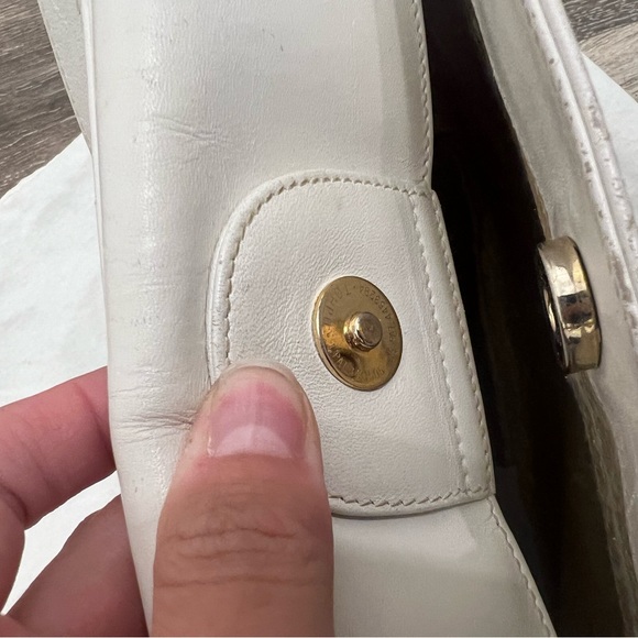 White leather logo gucci shoulder bag purse - Picture 10 of 11